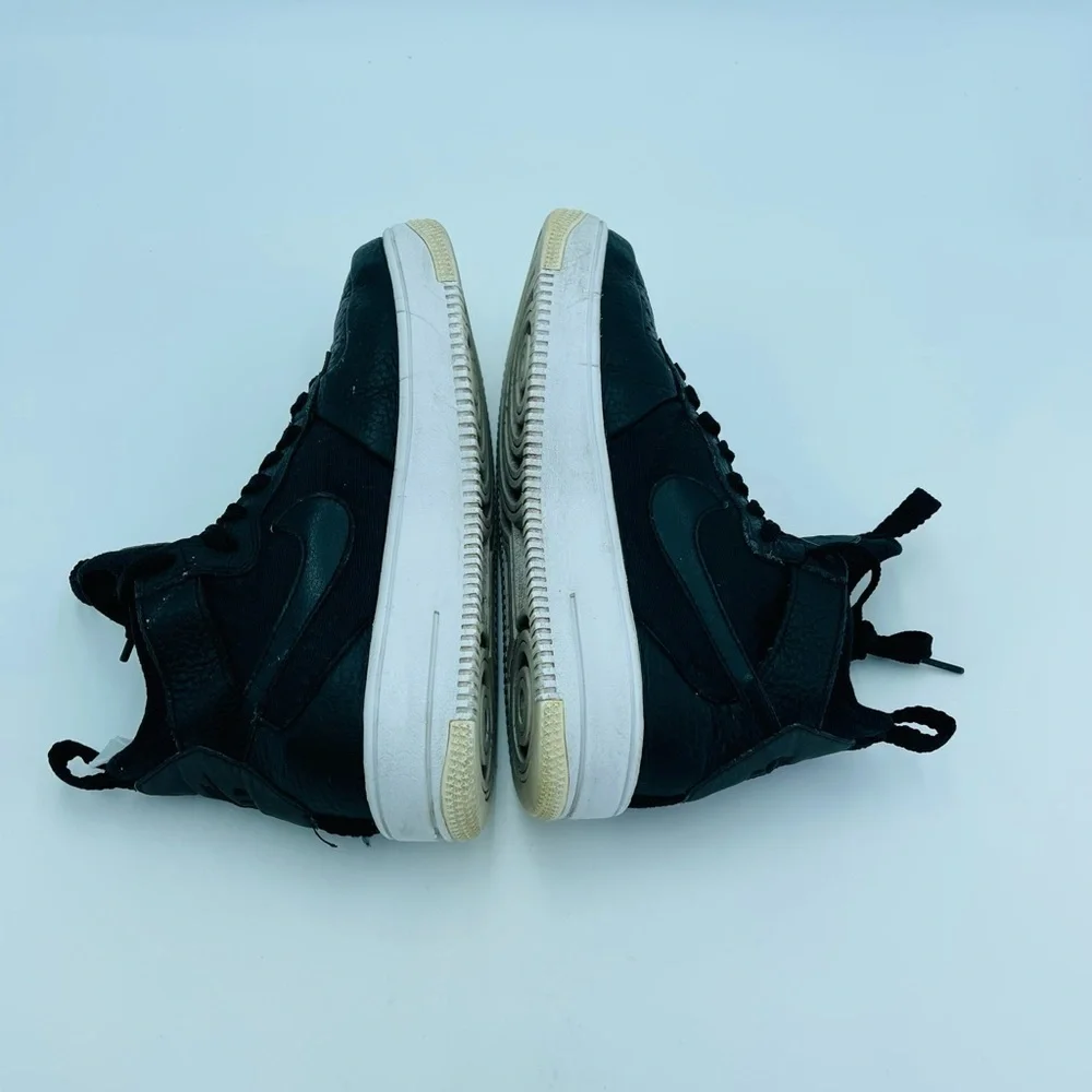 Nike Air Force 1 Leather Black Sneakers High stop 6